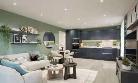 Canalside Quarter Apartment Living Room/Kitchen  CGI