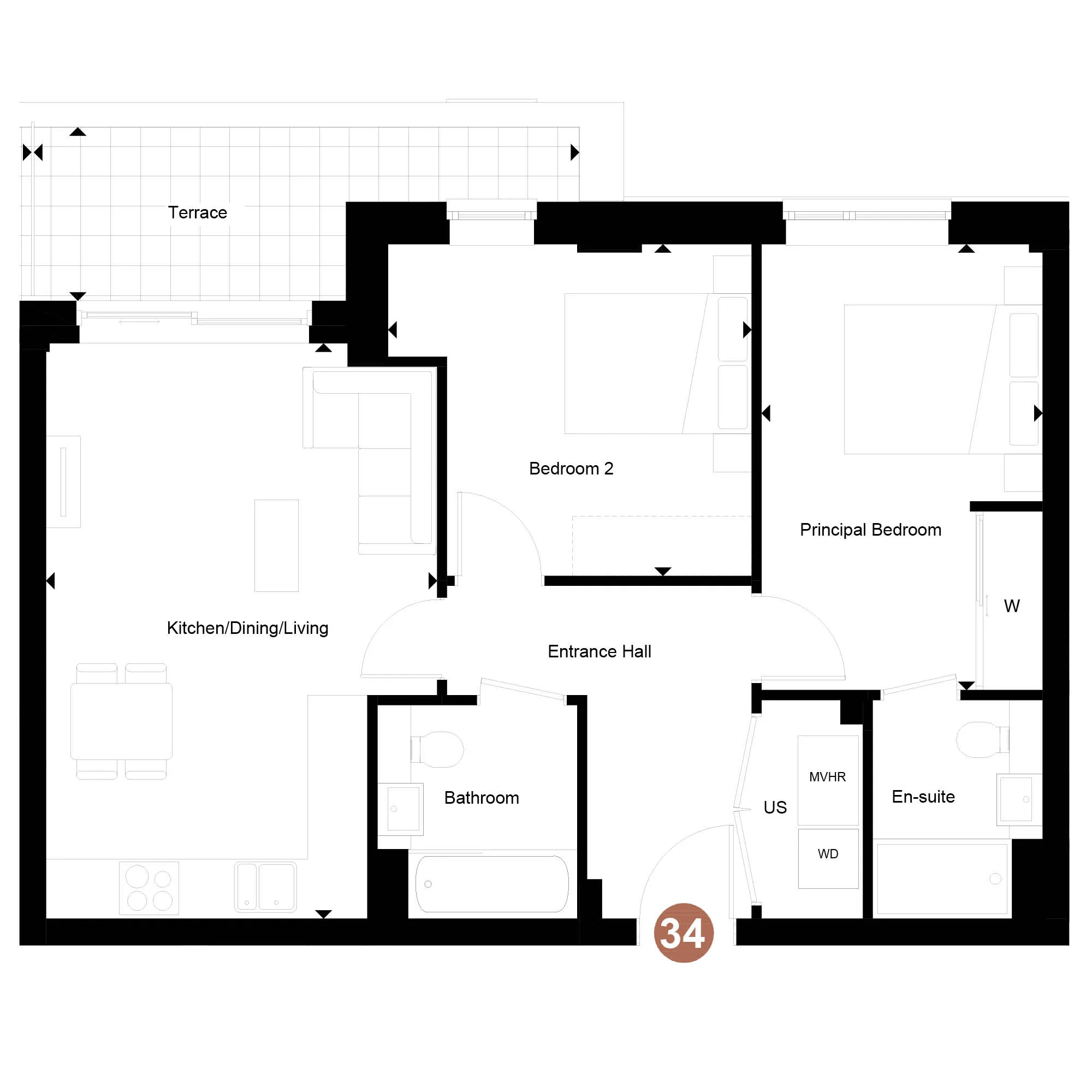 The Legacy Apartments, Number 34 Floorplan
