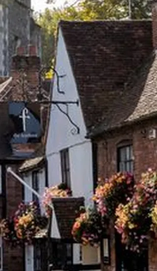 Historical buildings on a street in Croxley Green