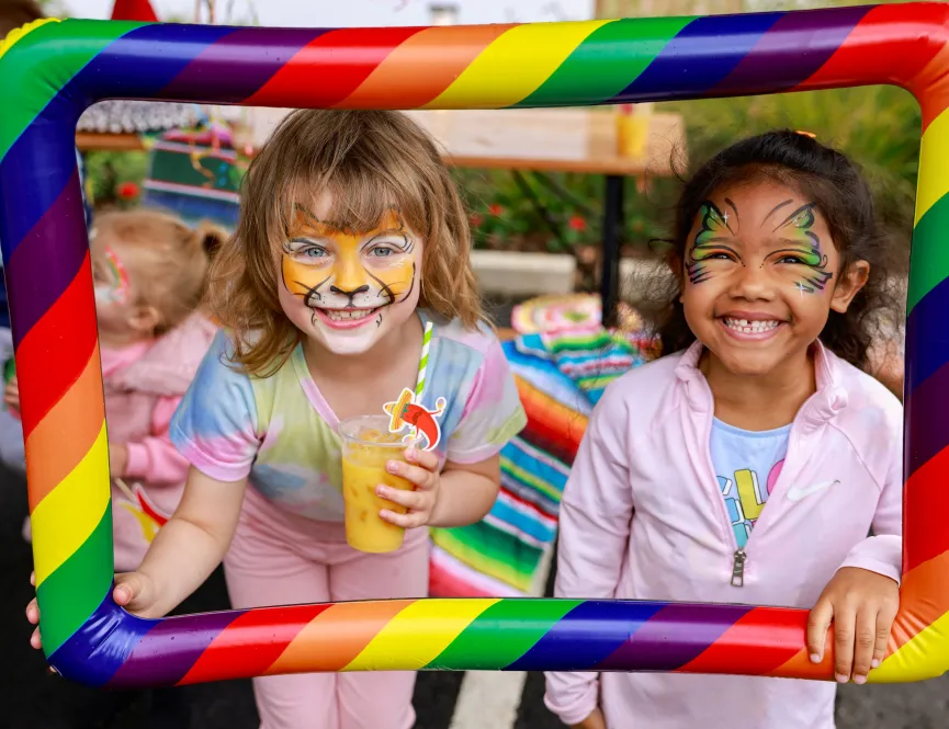 two girls with facepaint