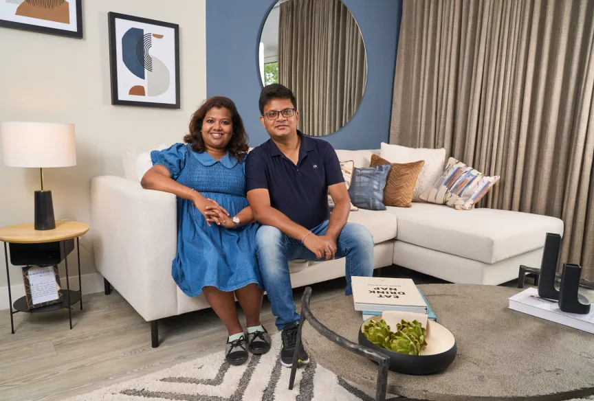 Residents at Lampton Parkside on sofa