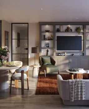 The Clifton Collection,  Regency Mews Kitchen, Dining, Living CGI