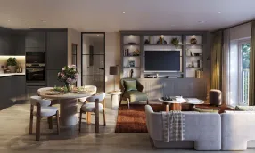 The Clifton Collection,  Regency Mews Kitchen, Dining, Living CGI